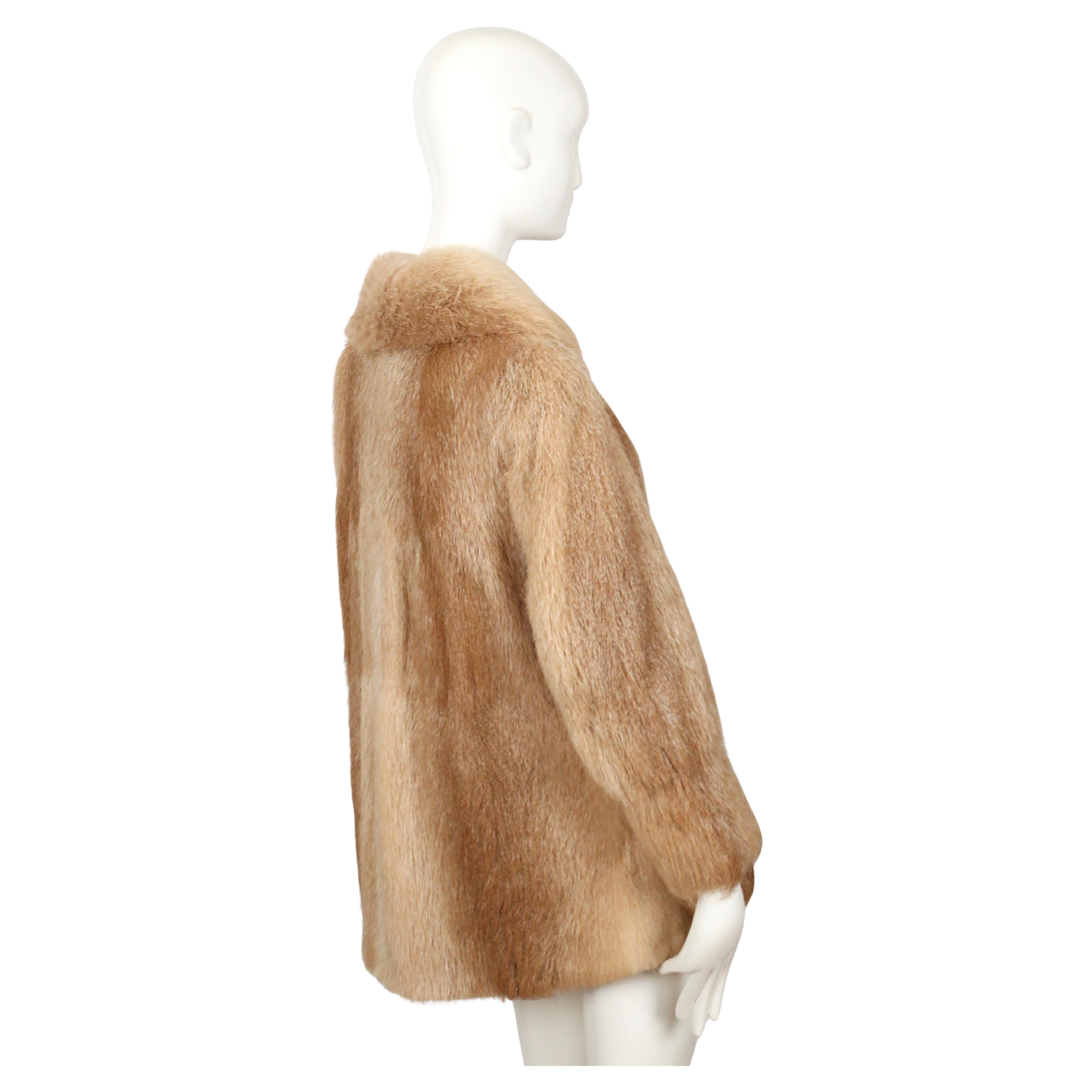 1970's HALSTON for I. Magnin fur coat with suede trim For Sale 1