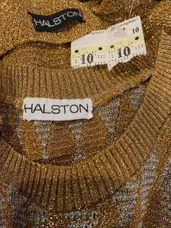 NWT 1970s Halston MET Museum Gold Silver 70s Vintage Lurex Gown + Duster Sweater