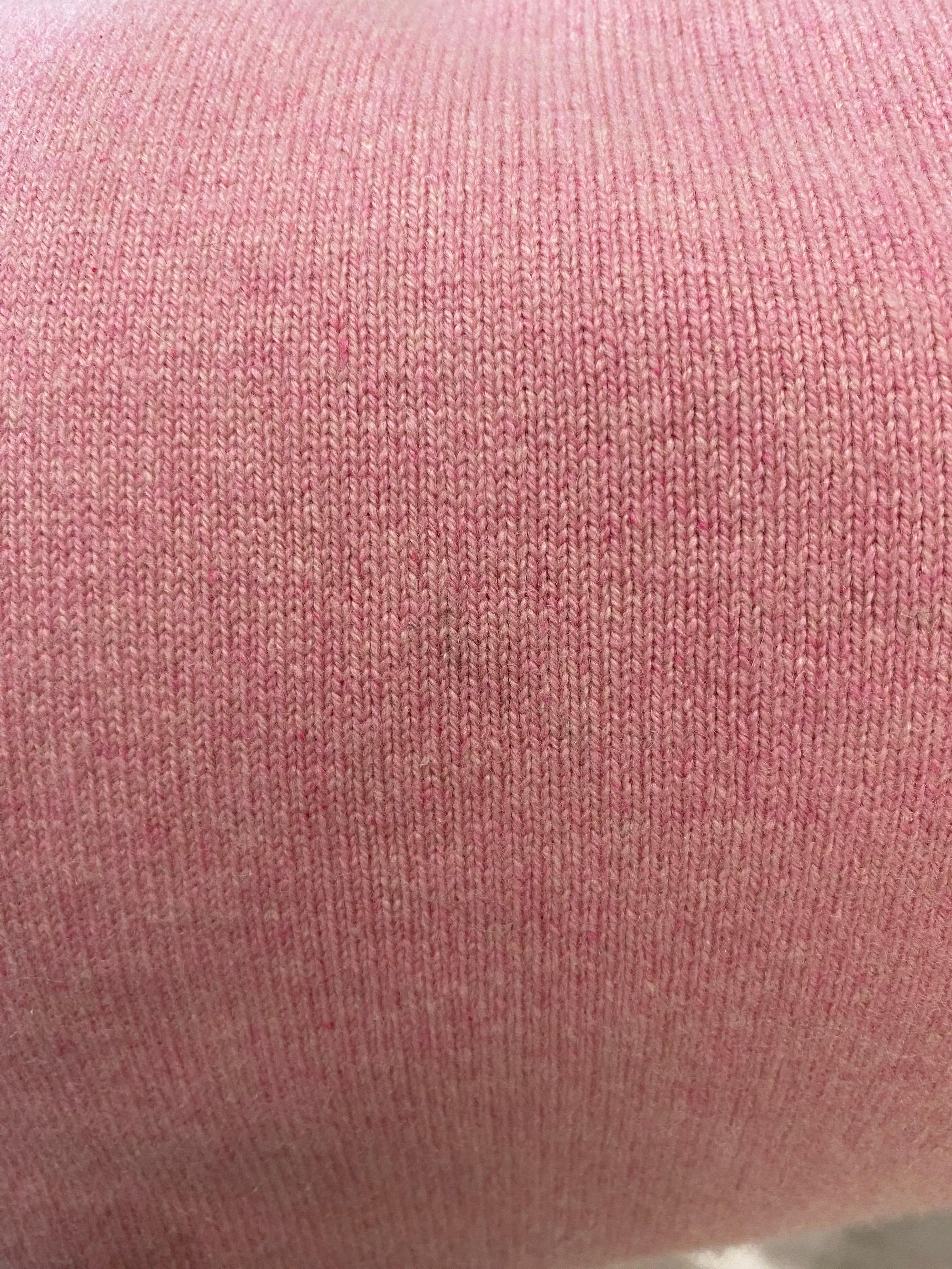 1970er Halston Rosa Double Cashmere Maxi Pullover Kleid im Angebot 1