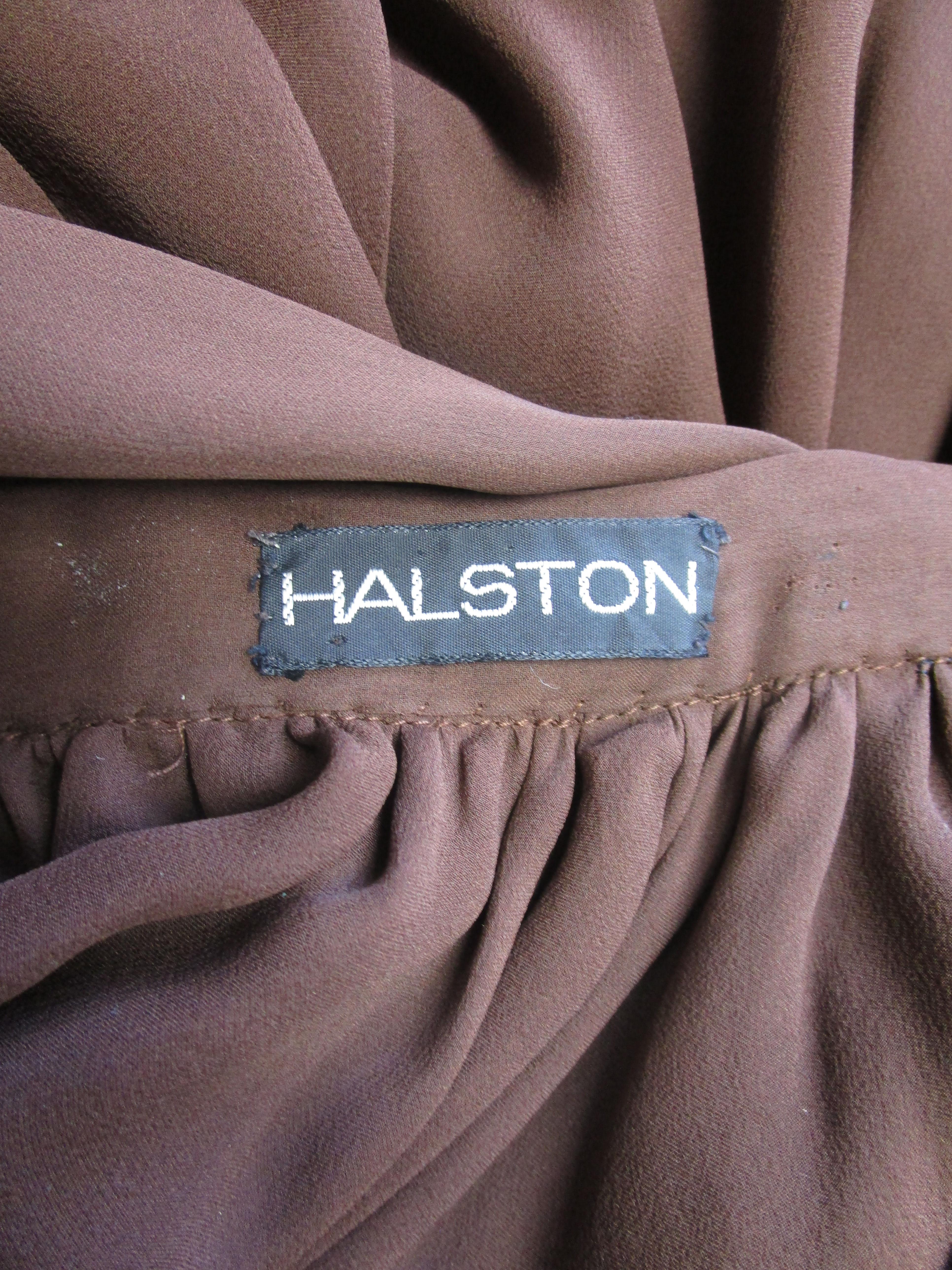 1970’s Halston Silk Chiffon Skirt and Halter Scarf Top 5