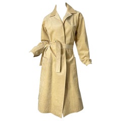 1970er HALSTON Ultrasuede Tan Sand Belted Vintage 70er Jahre Hemd Kleid Duster Jacke