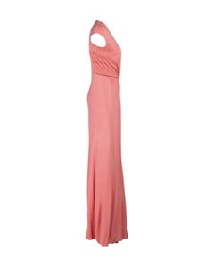 1970's Halston V-Neck Pink Sleeveless Dress