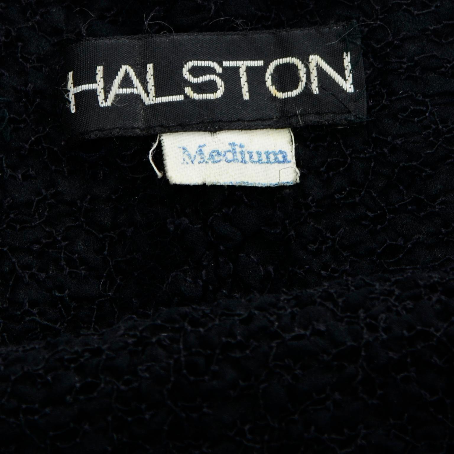 1970er Halston Vintage Schwarzes trägerloses Vintage-Top aus Stretch mit Röhren im Angebot 3