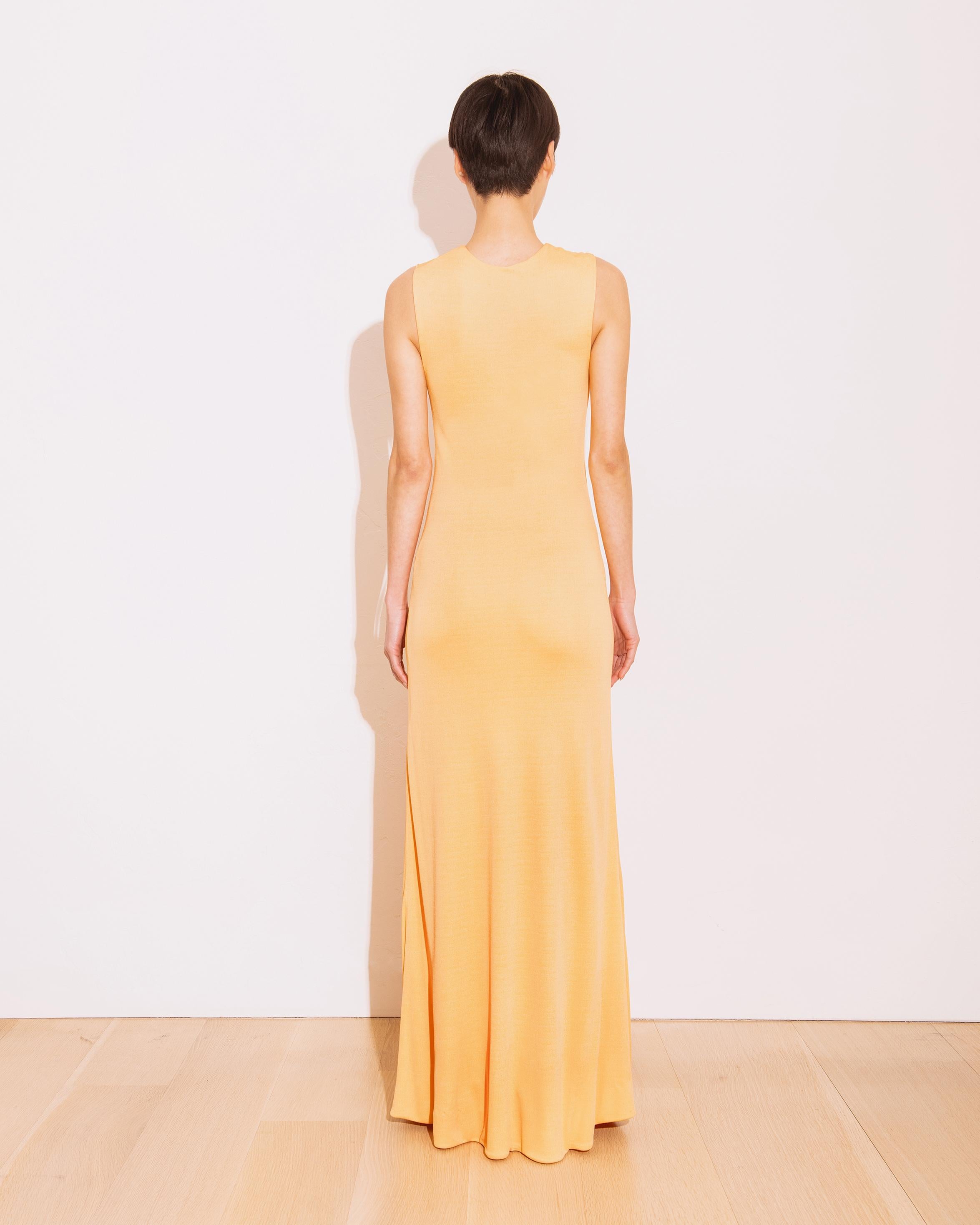 1970's Halston Yellow Keyhole Gown 1