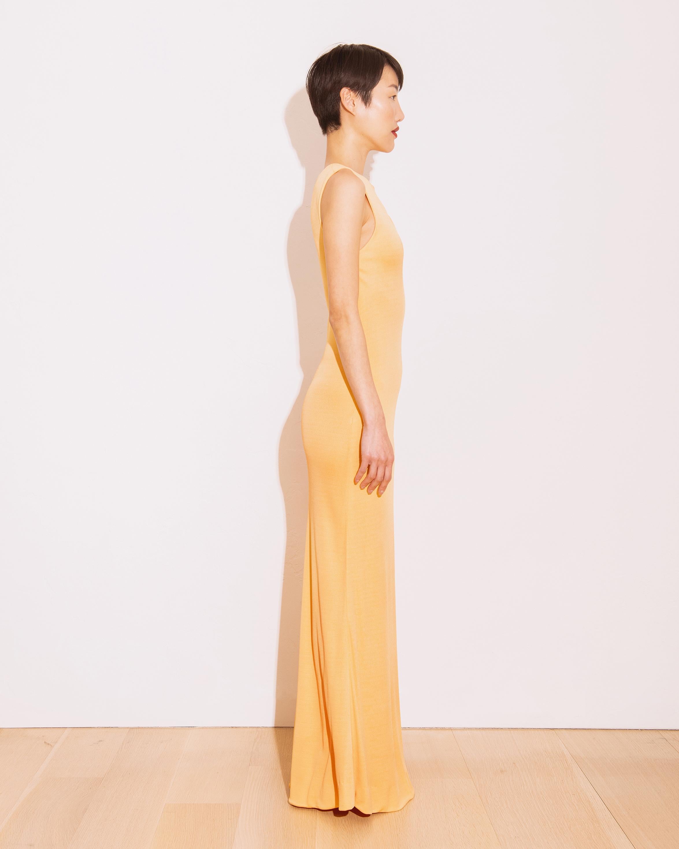 1970's Halston Yellow Keyhole Gown 2