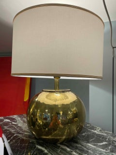 1970s Hammered Brass Table Lamp