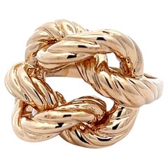 1970s Hammerman Brothers 14 Karat Yellow Gold Rope Knot Estate Ring