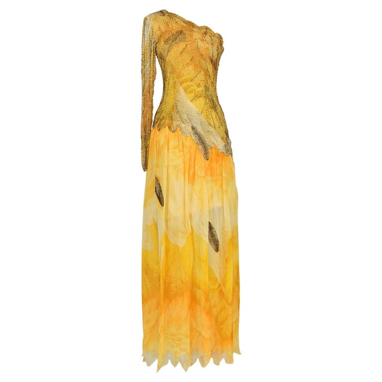 HANAE MORI for MARTHA Palm Beach, vintage 1970s chiffon evening gown, black and purple sheer blouson