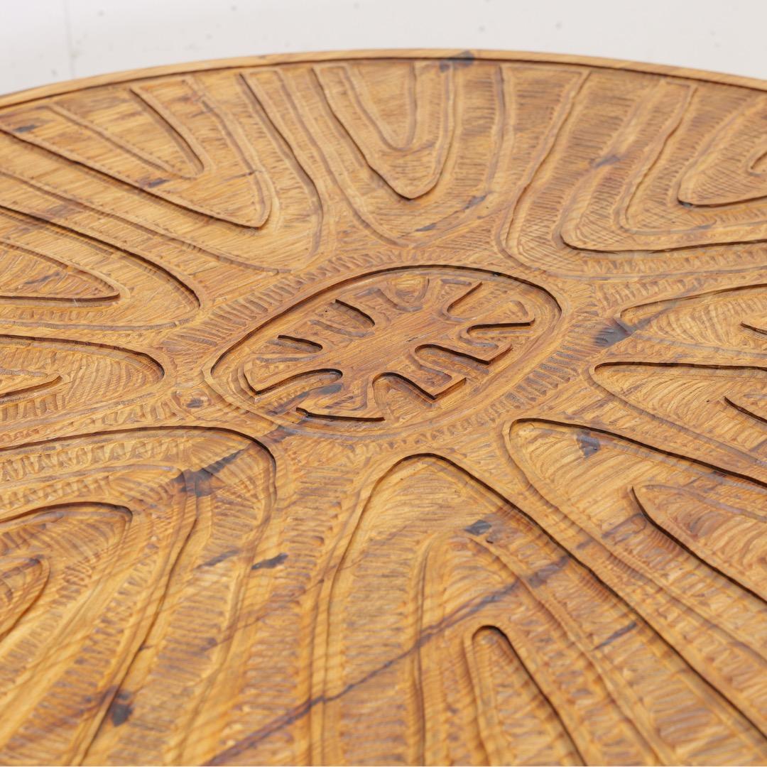 1970s Hand Carved Brutalist Dining Table & Chairs by Aquarius Enterprises en vente 6