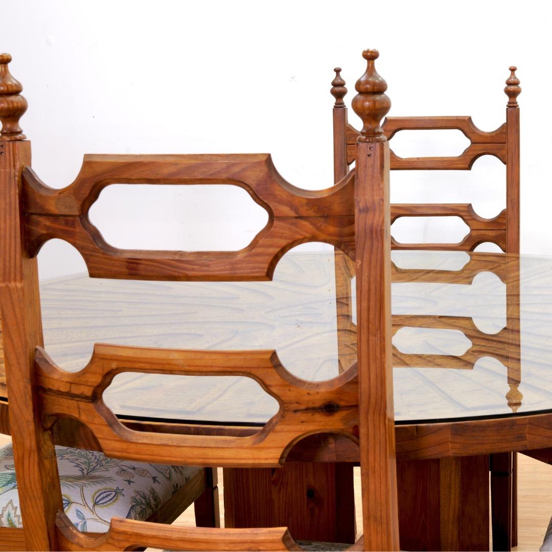1970s Hand Carved Brutalist Dining Table & Chairs by Aquarius Enterprises en vente 10