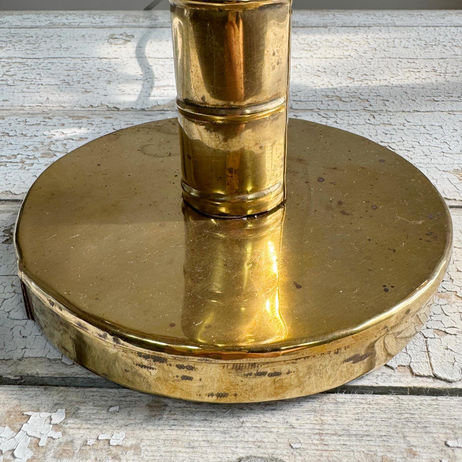 1970's Hand Crafted Brass Banana / Palm Tree Table Lamps For Sale 3