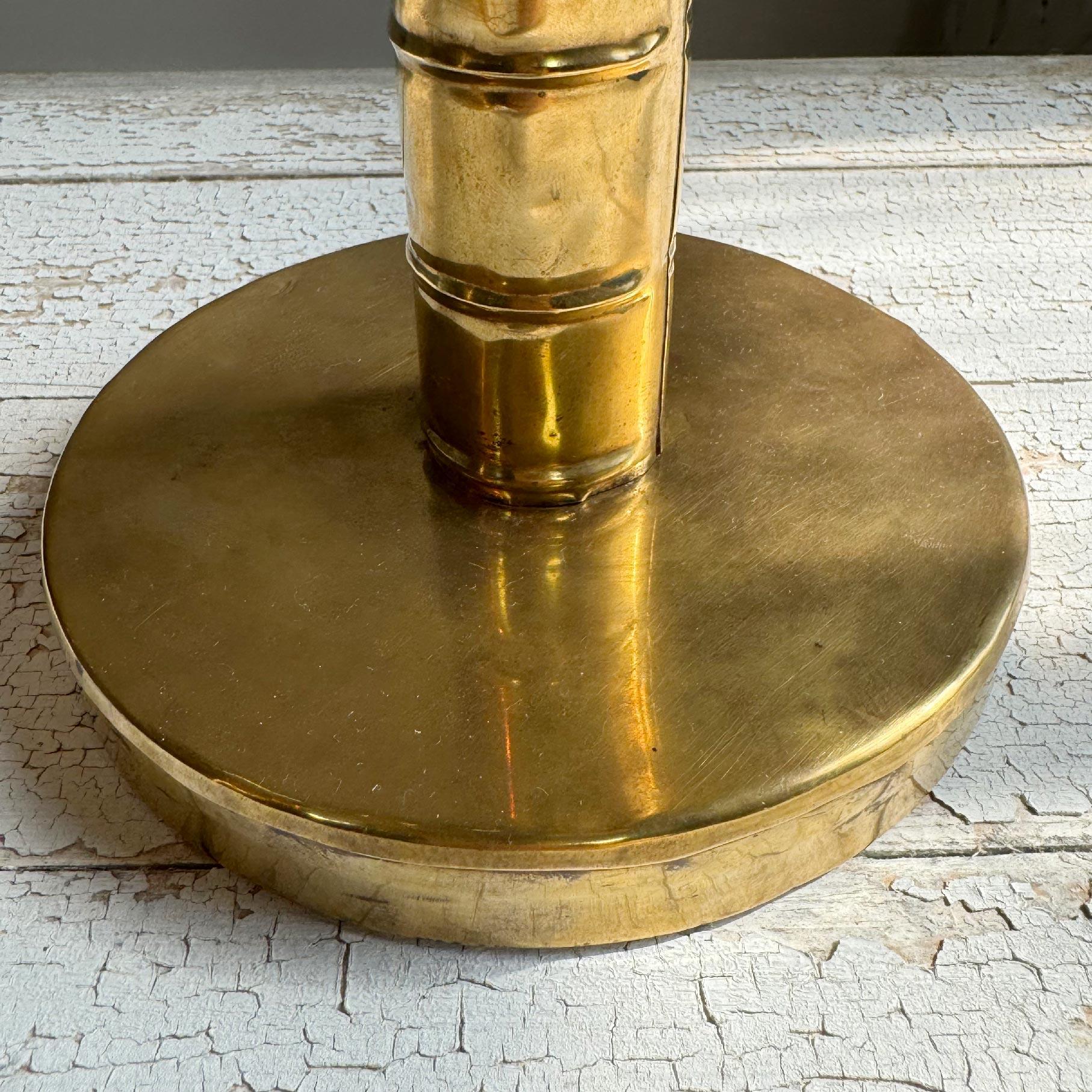 1970's Hand Crafted Brass Banana / Palm Tree Table Lamps For Sale 2