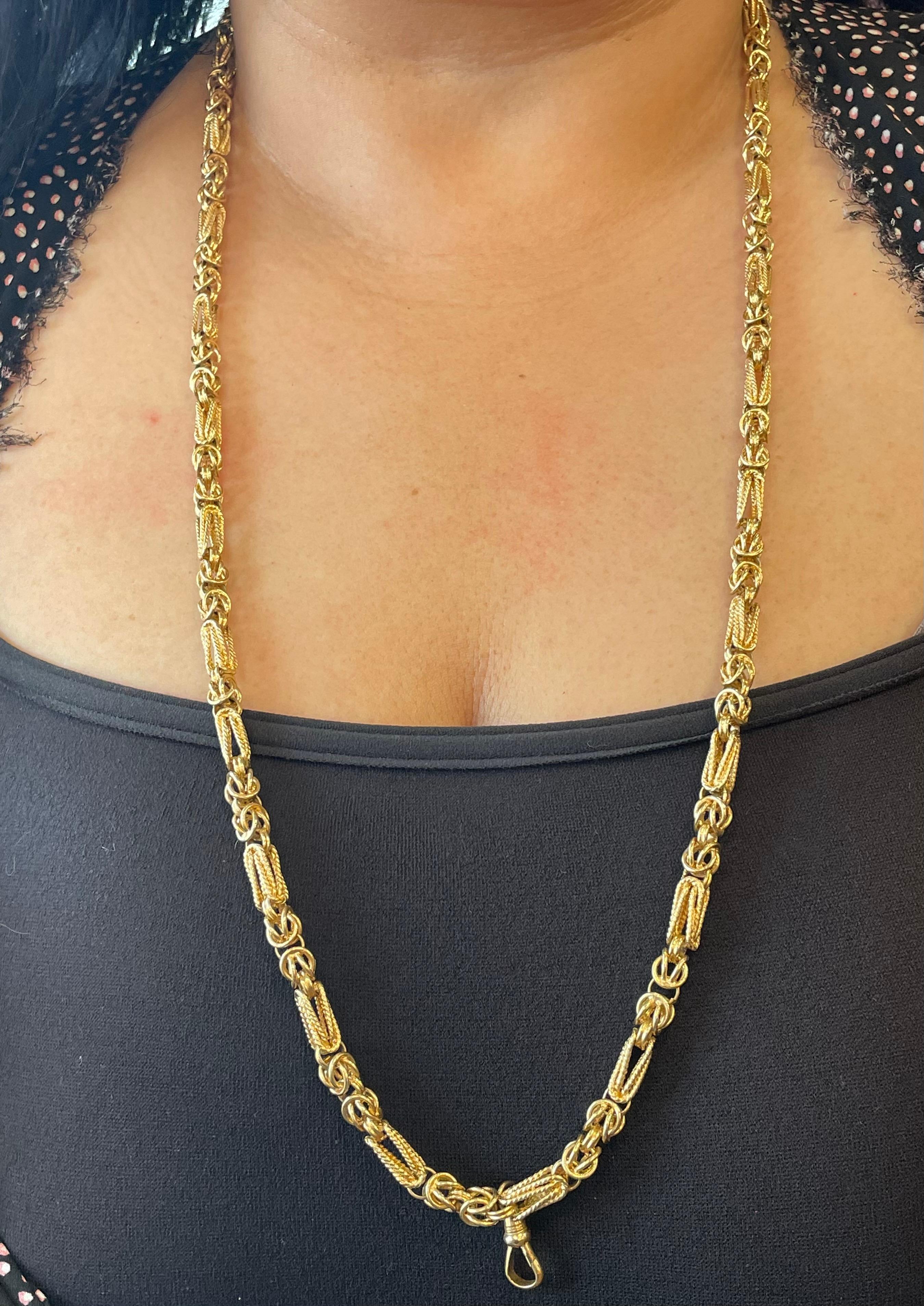 1970's Hand-Crafted Long Yellow Gold Chain 6