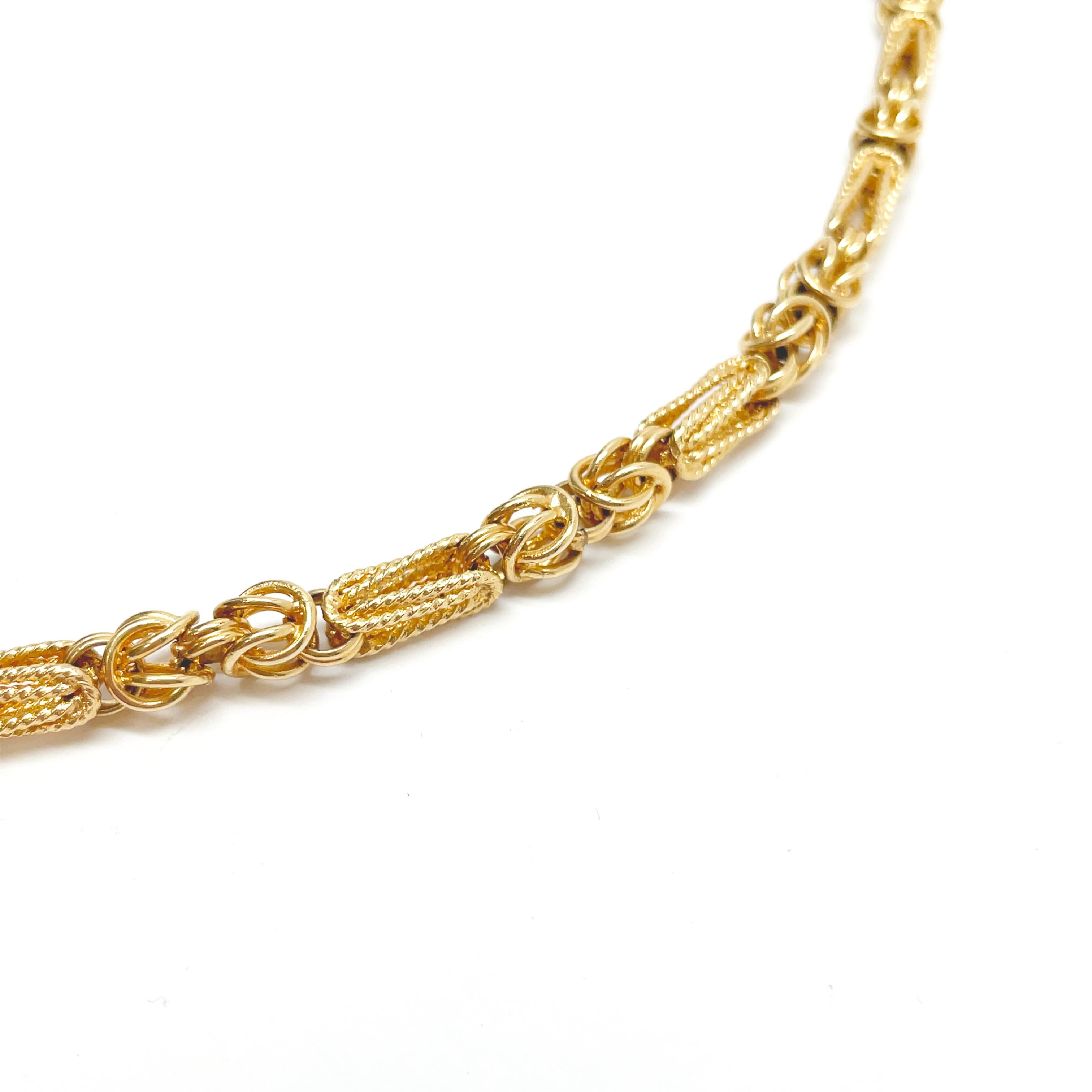 1970's Hand-Crafted Long Yellow Gold Chain In Excellent Condition In Lexington, KY