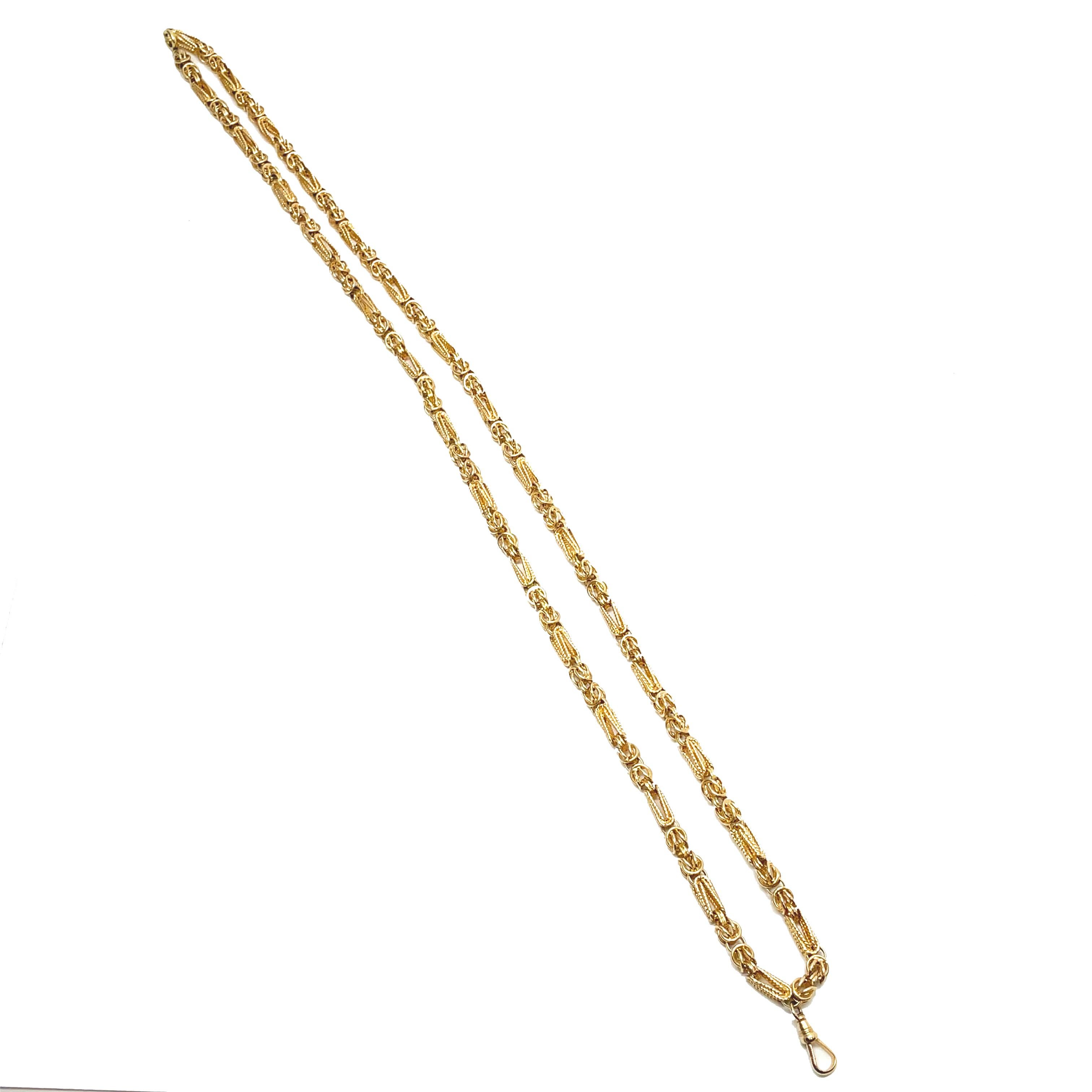 1970's Hand-Crafted Long Yellow Gold Chain 1