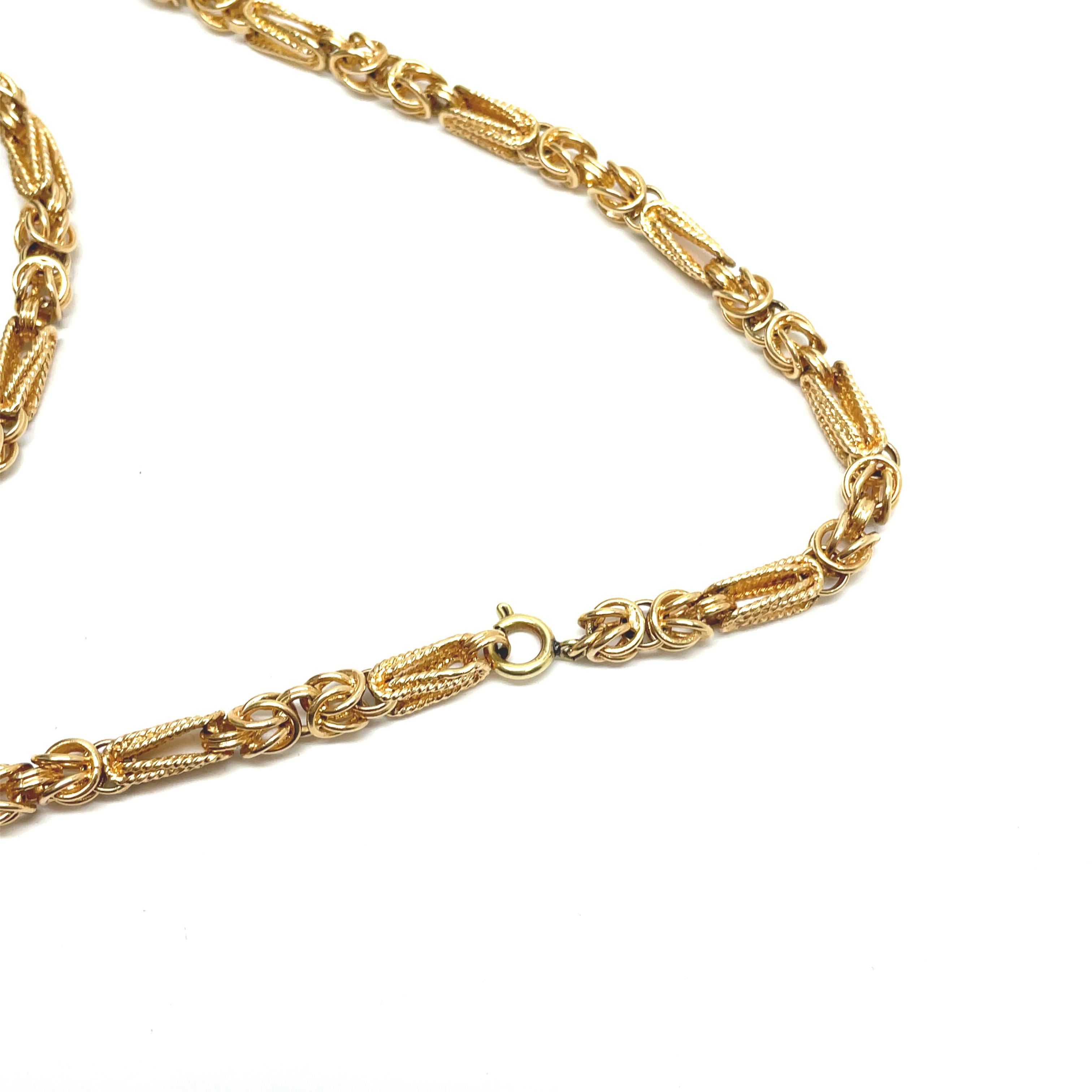 1970's Hand-Crafted Long Yellow Gold Chain 5