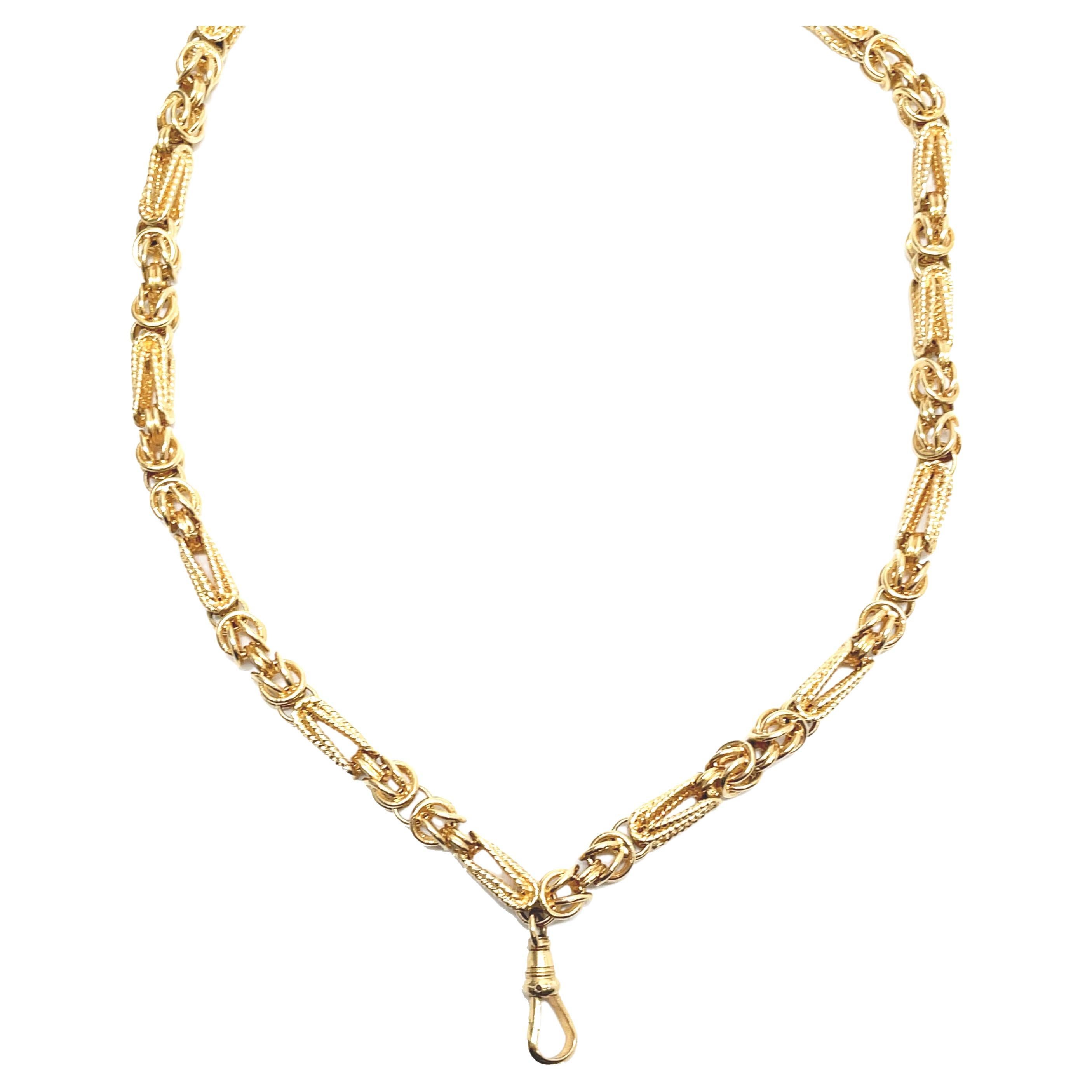1970's Hand-Crafted Long Yellow Gold Chain