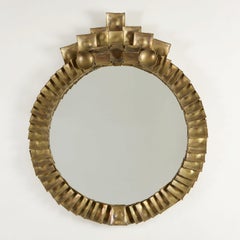 Miroir sculptural fait à la main des années 1970 conçu et fabriqué par Claes Giertta, Suède