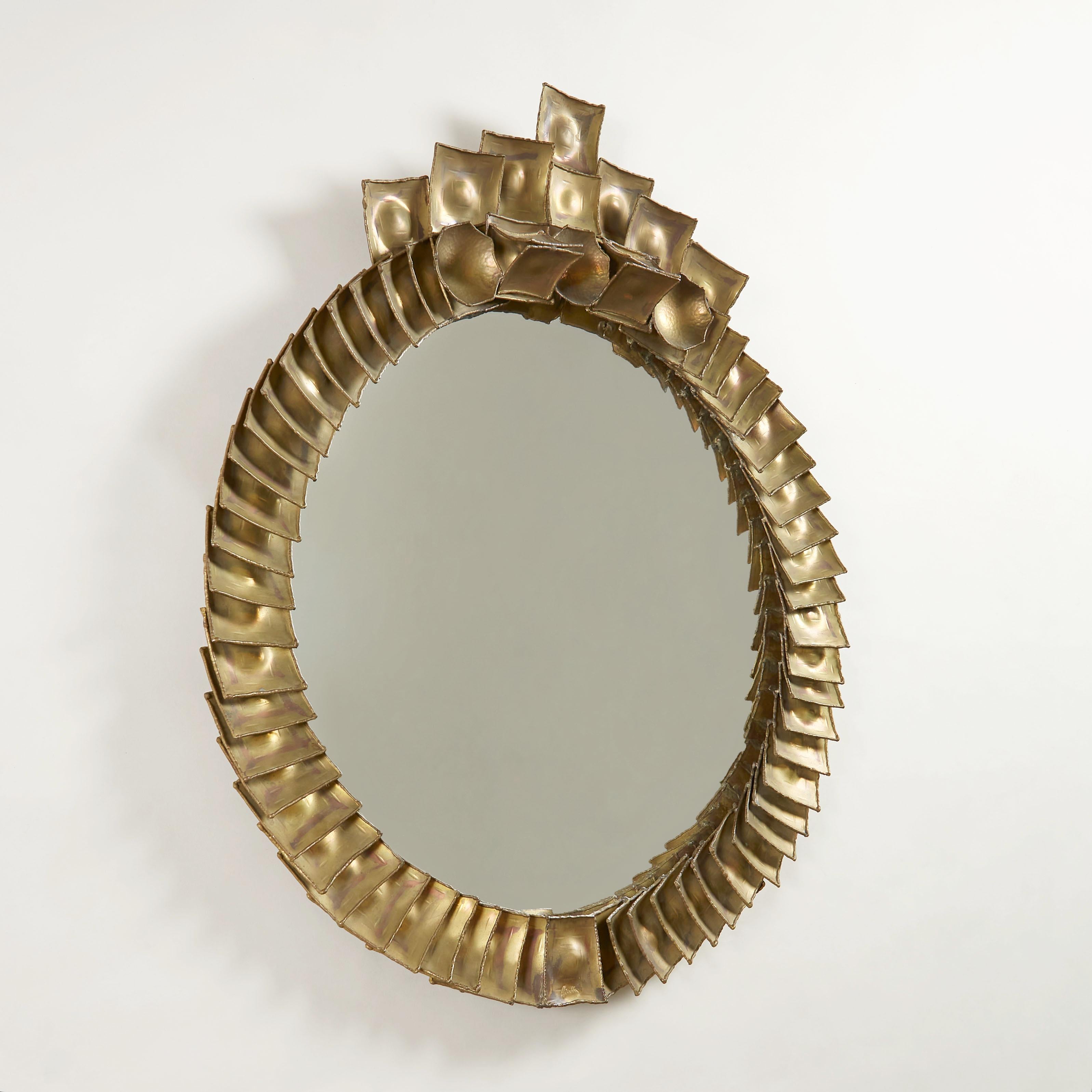 1970s Hand-Crafted Sculptural Mirror Designed & Made by Claes Giertta Sweden In Good Condition In London, GB