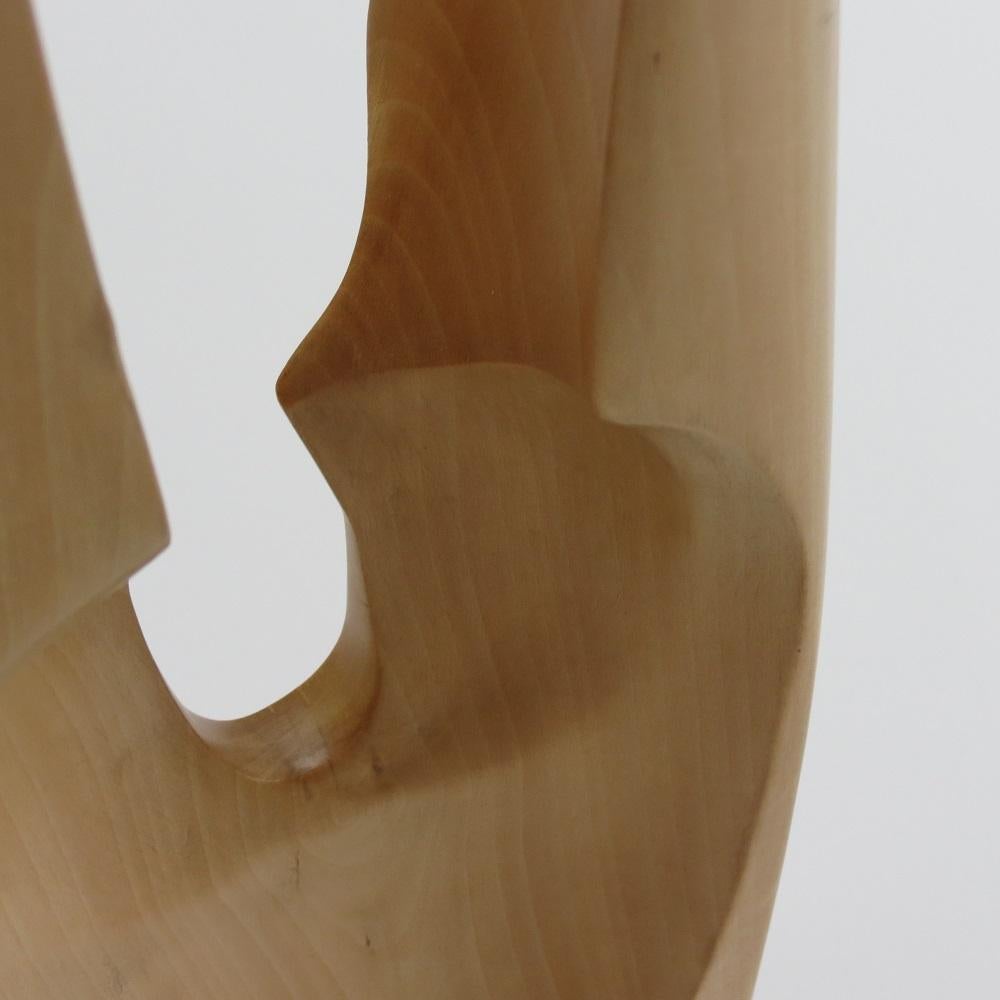 1970s Hand Crafted Wooden Sculpture Barbara Hepworth Style 8