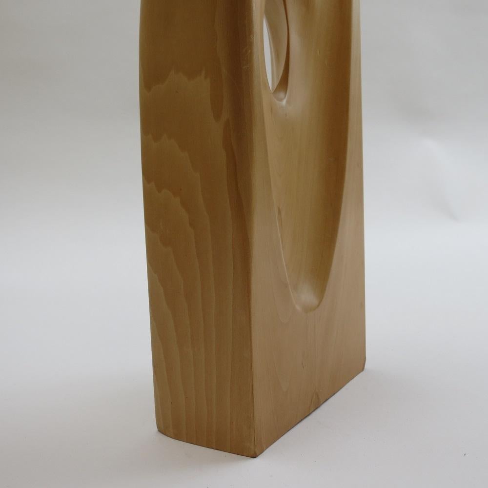 1970s Hand Crafted Wooden Sculpture Barbara Hepworth Style 2