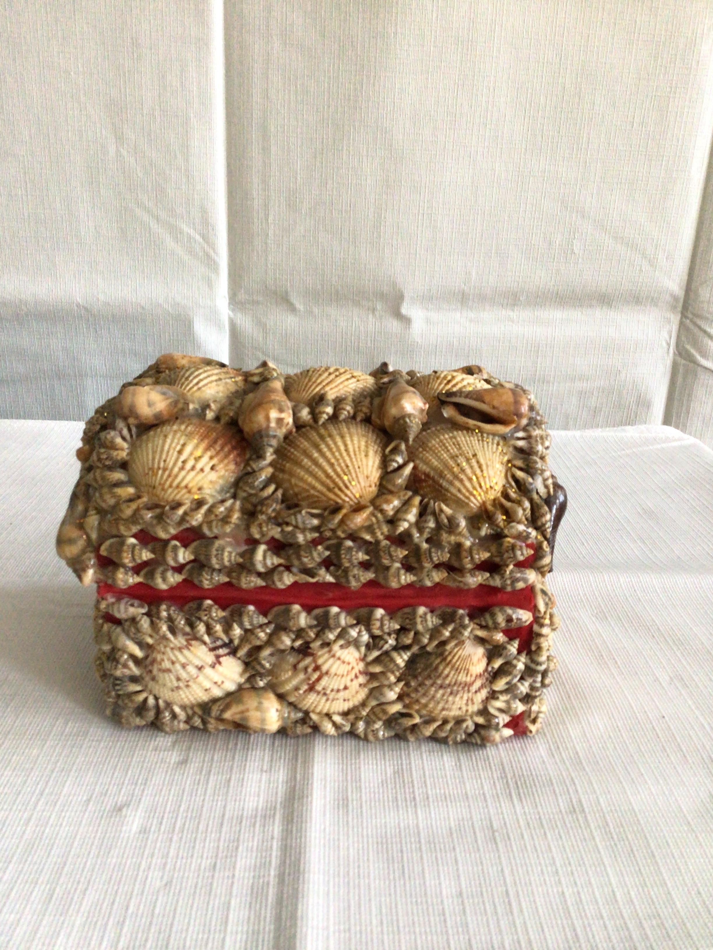 1970s Handmade Domed Top Shell Box For Sale 1