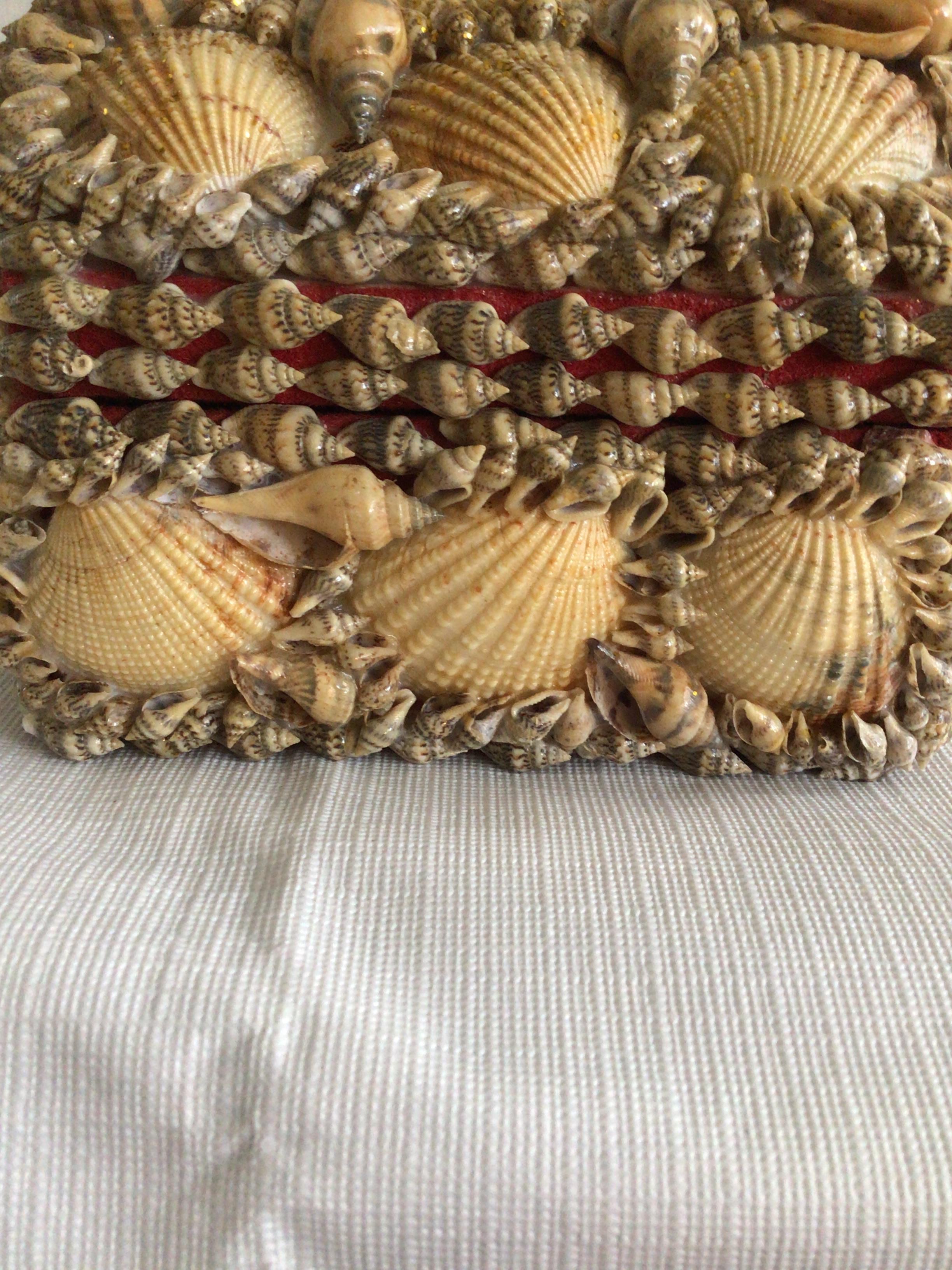 1970s Handmade Domed Top Shell Box For Sale 3