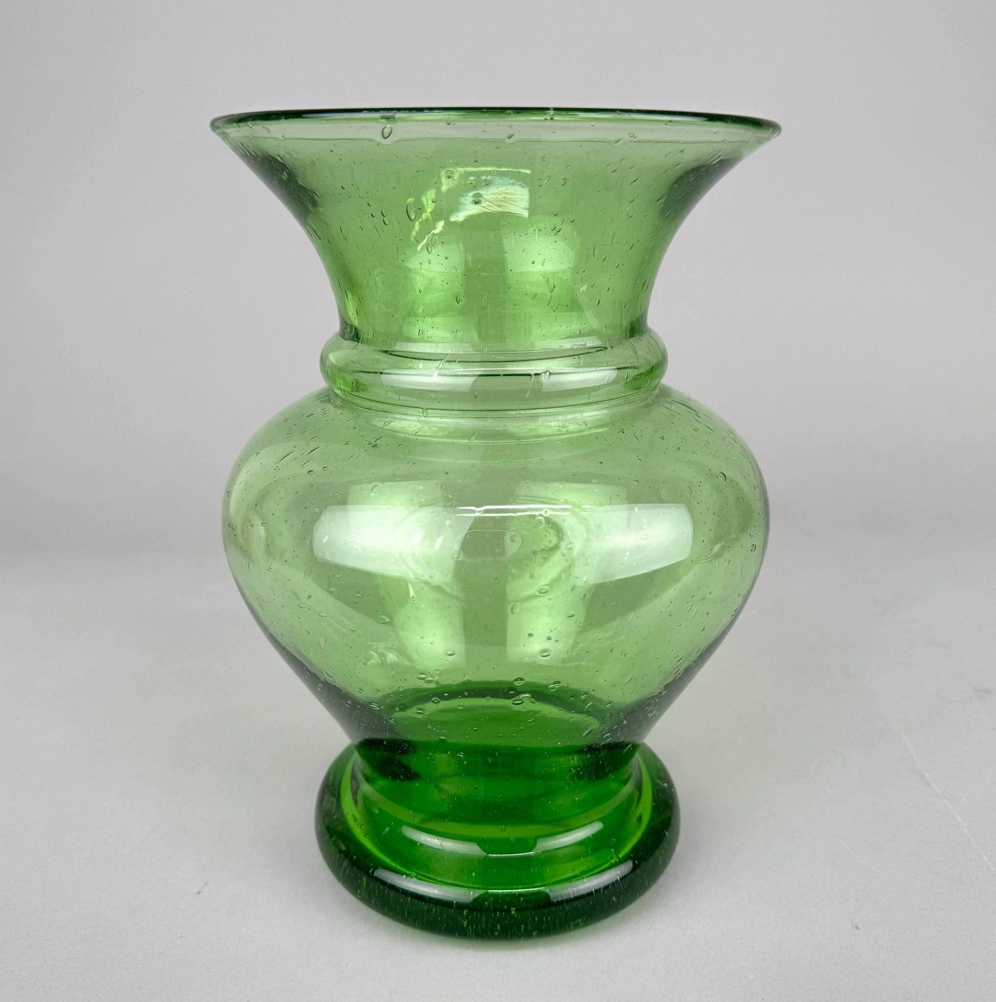 Vintage hand made bubble glass vase, made in Germany in the 1970's.