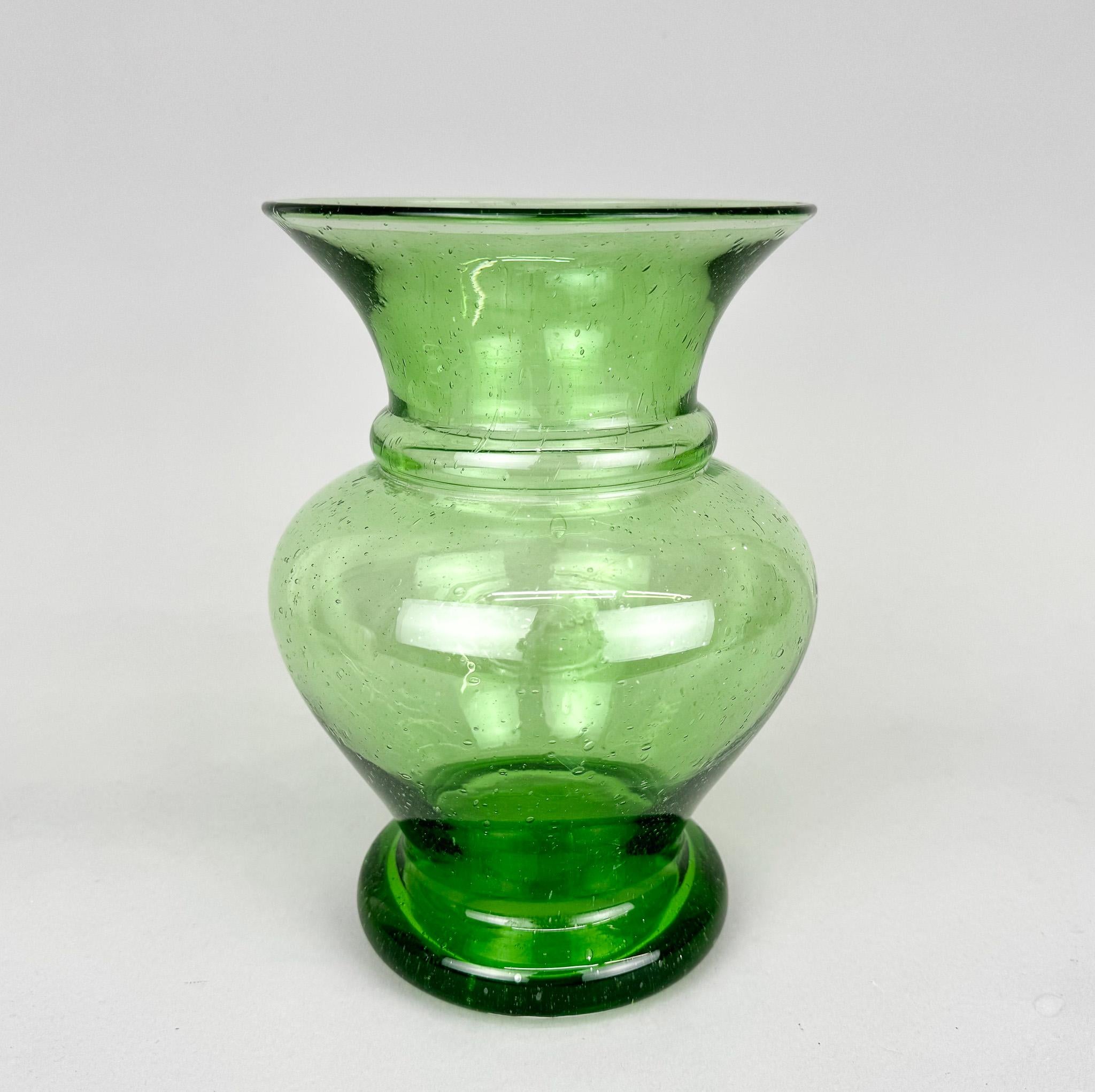 Mid-Century Modern 1970s Hand Made Glass Vase, Germany For Sale