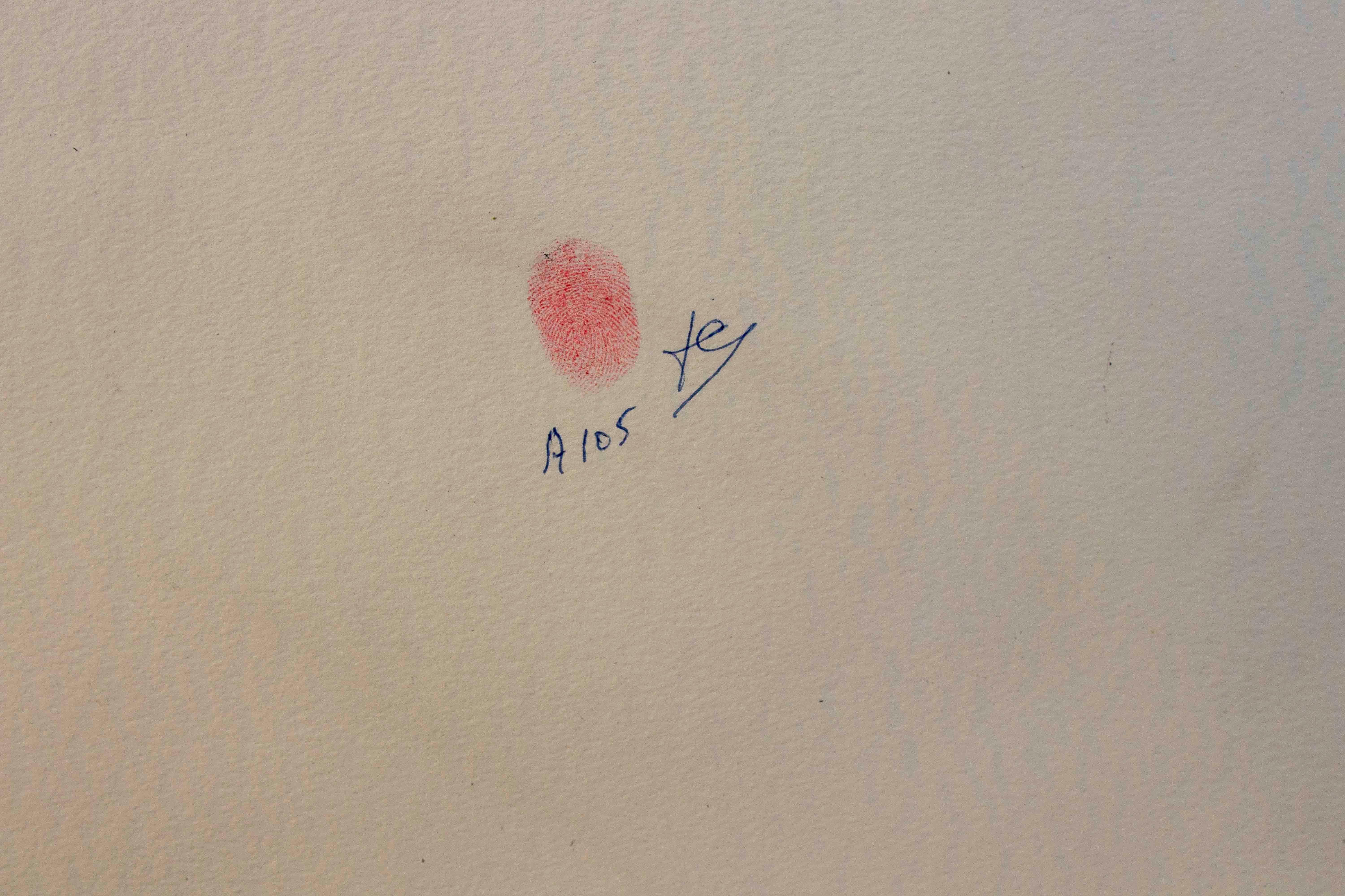Stampa degli anni '70 dipinta a mano e firmata di un fienile con alberi e vegetazione in vendita 7