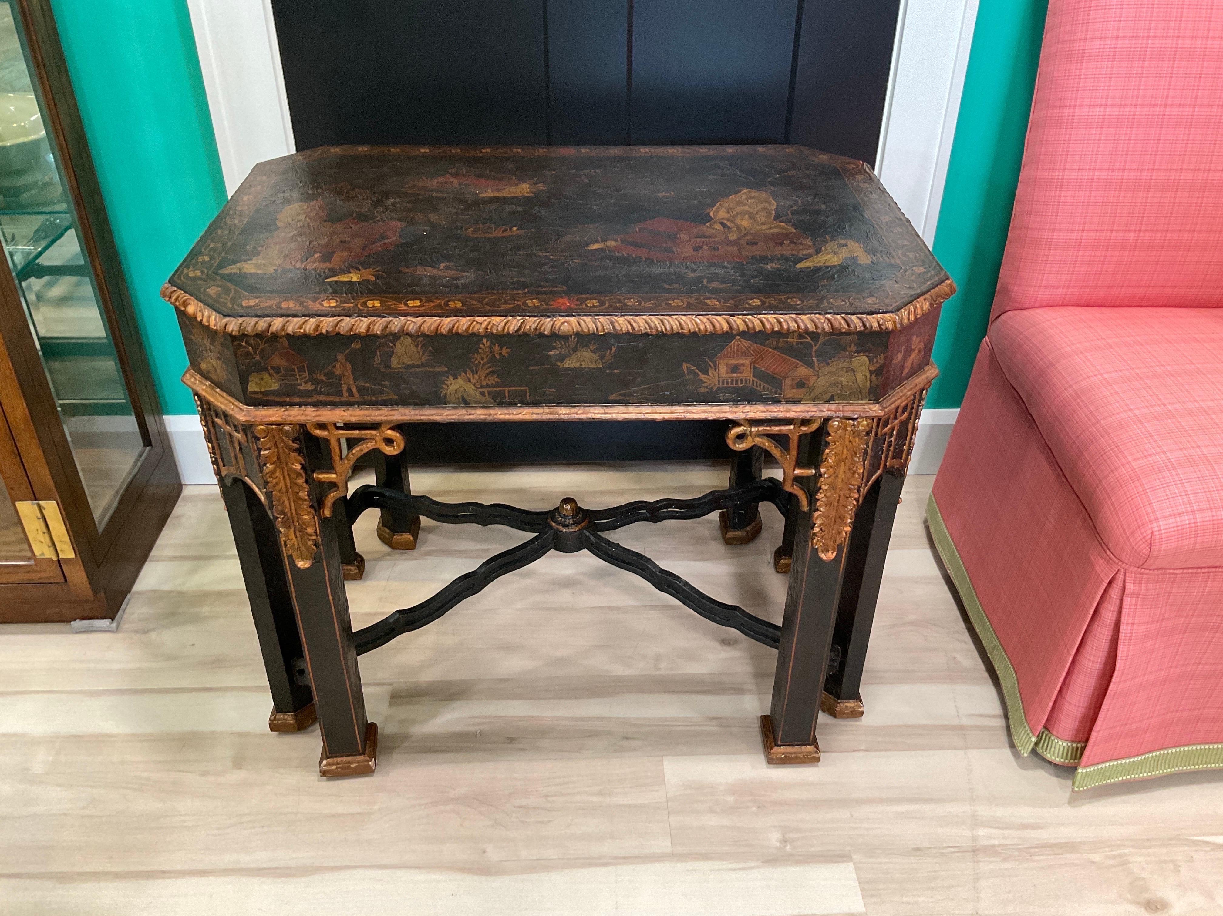 1970s Hand Painted Maitland Smith Chinoiserie Table 4
