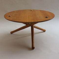 1990s Hand Produced Good Quality Tripod Coffee Table in Ash