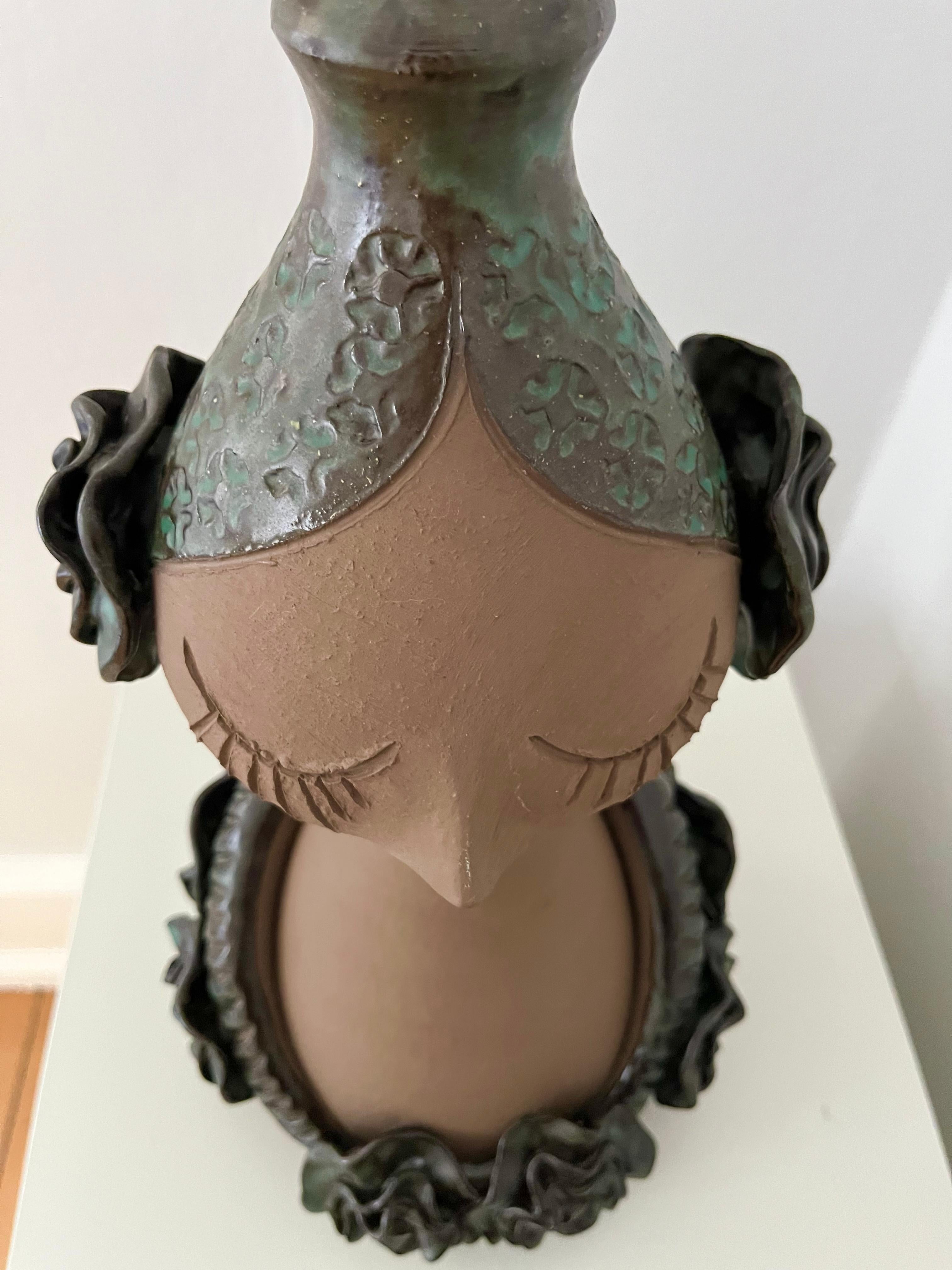 Lampe de bureau danoise sculptée à la main en céramique des années 1970 par Flemming Ross en vente 11