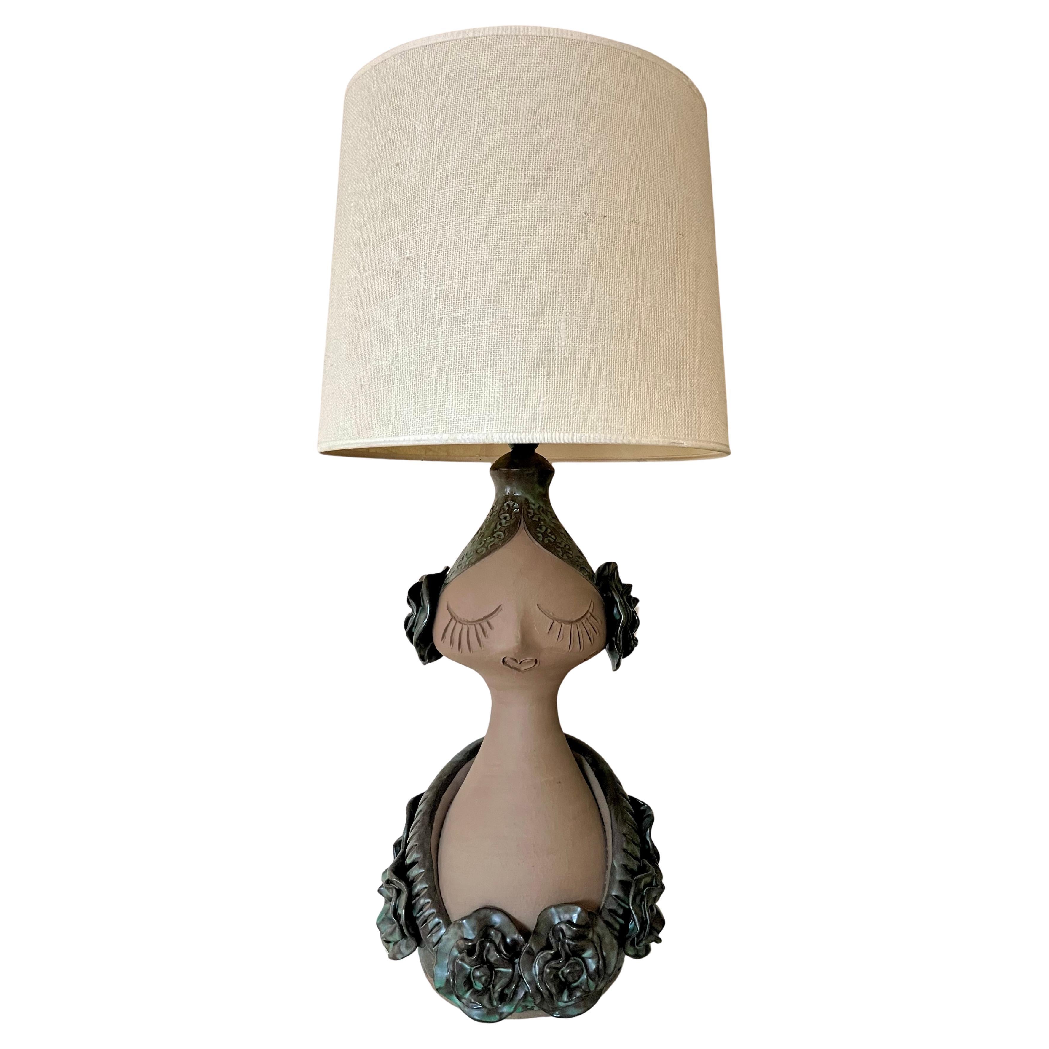1970s Hand-Sculpted Danish Sculptural Ceramic Table Lamp by Flemming Ross