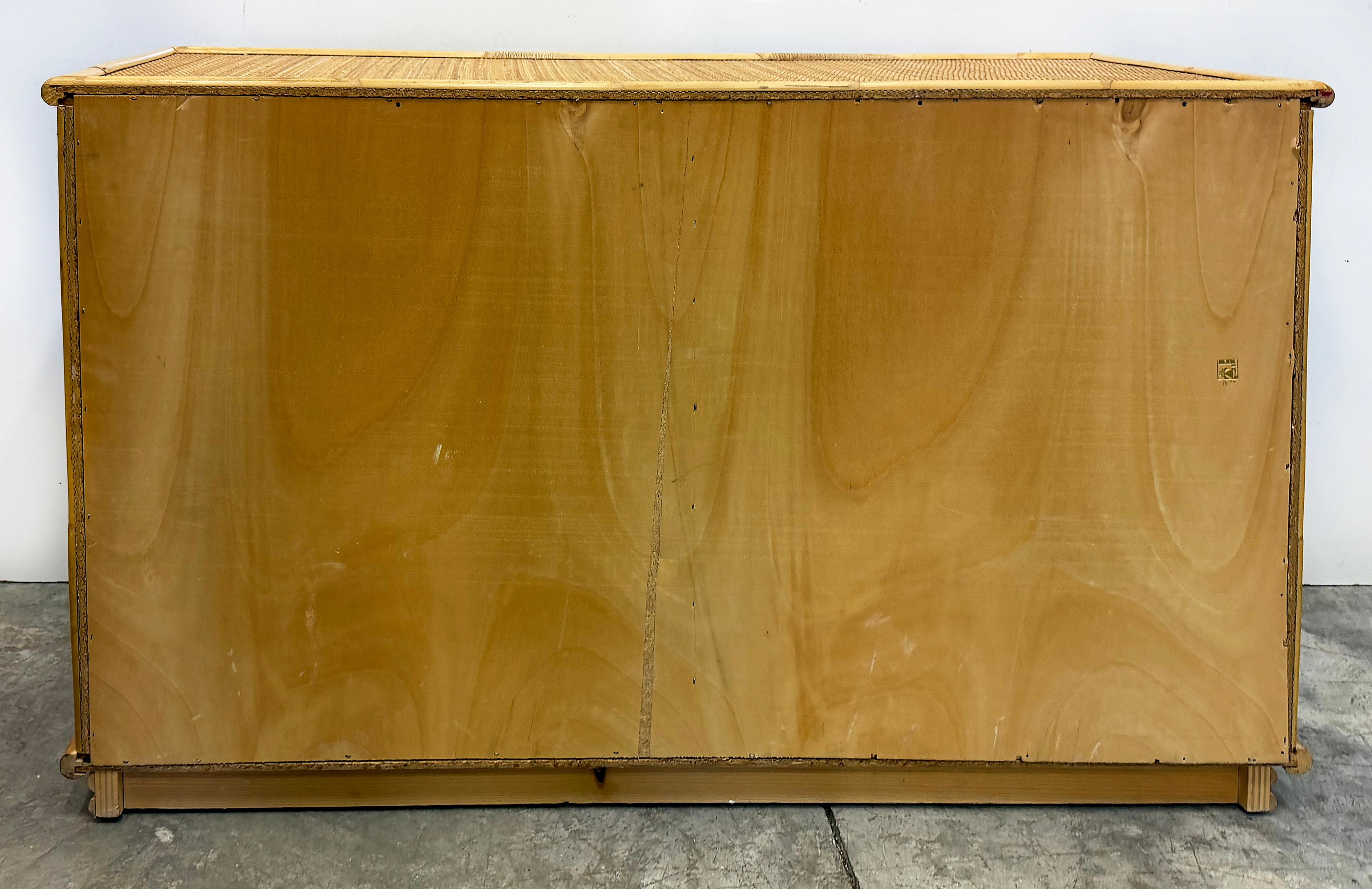1970s Hand Woven Rattan Cabinet by Dal Vera, Made in Italy, Signed For Sale 3