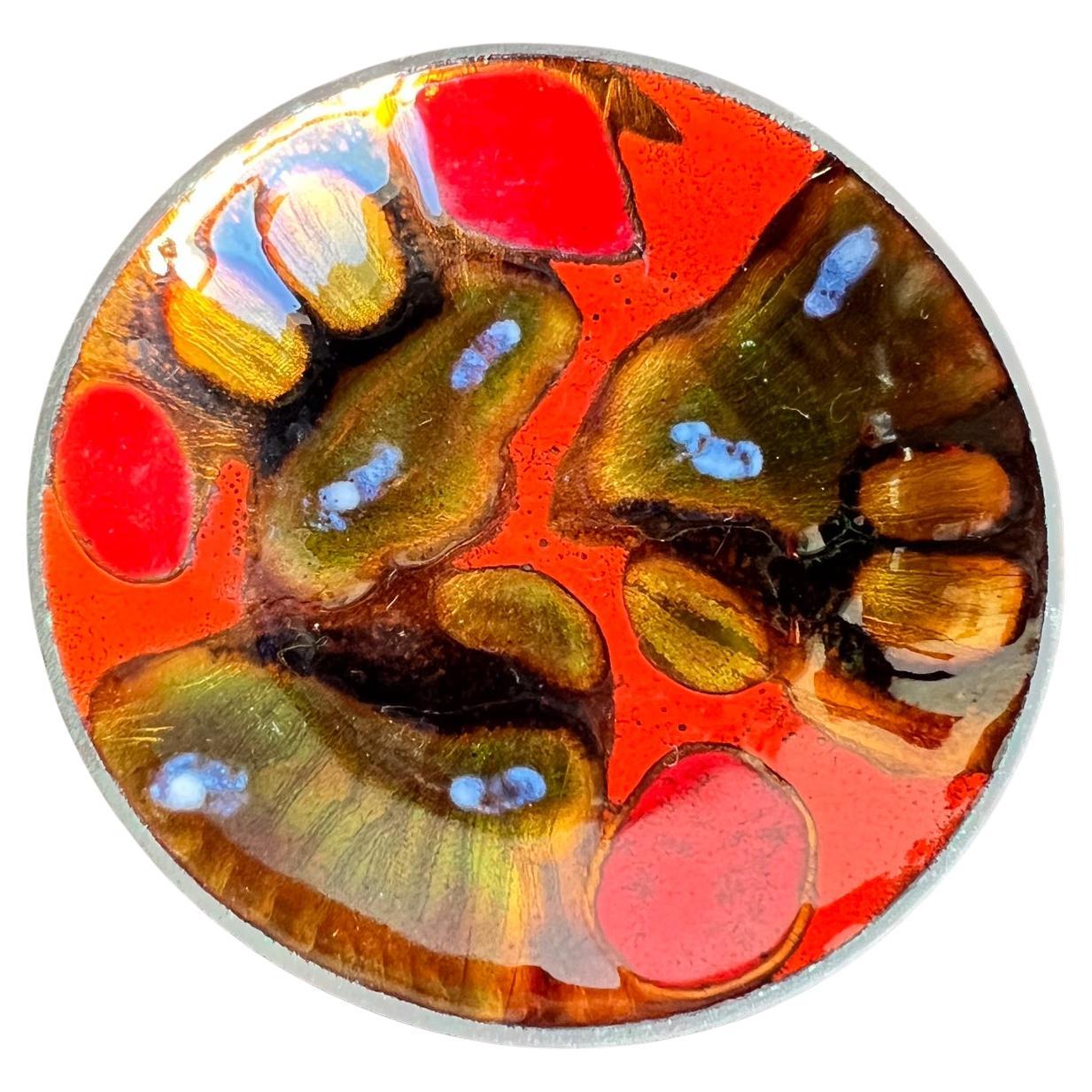 1970s Handarbeid Balestrand Norge Abstract Enamel Art Trinket Dish Norway