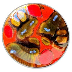 1970s Handarbeid Balestrand Norge Abstract Enamel Art Trinket Dish Norway