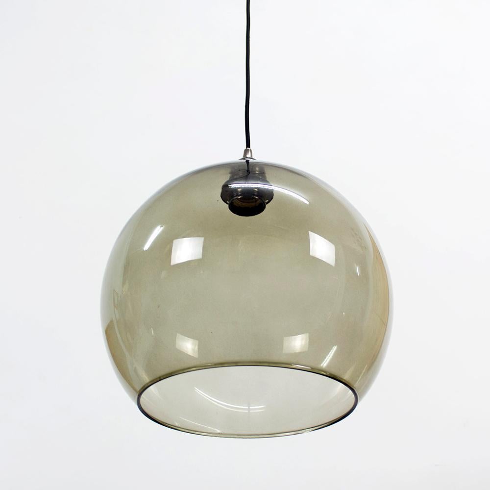 1970s Handblown Grey Tinted Glass Ceiling Pendents In Good Condition For Sale In Barcelona, Barcelona
