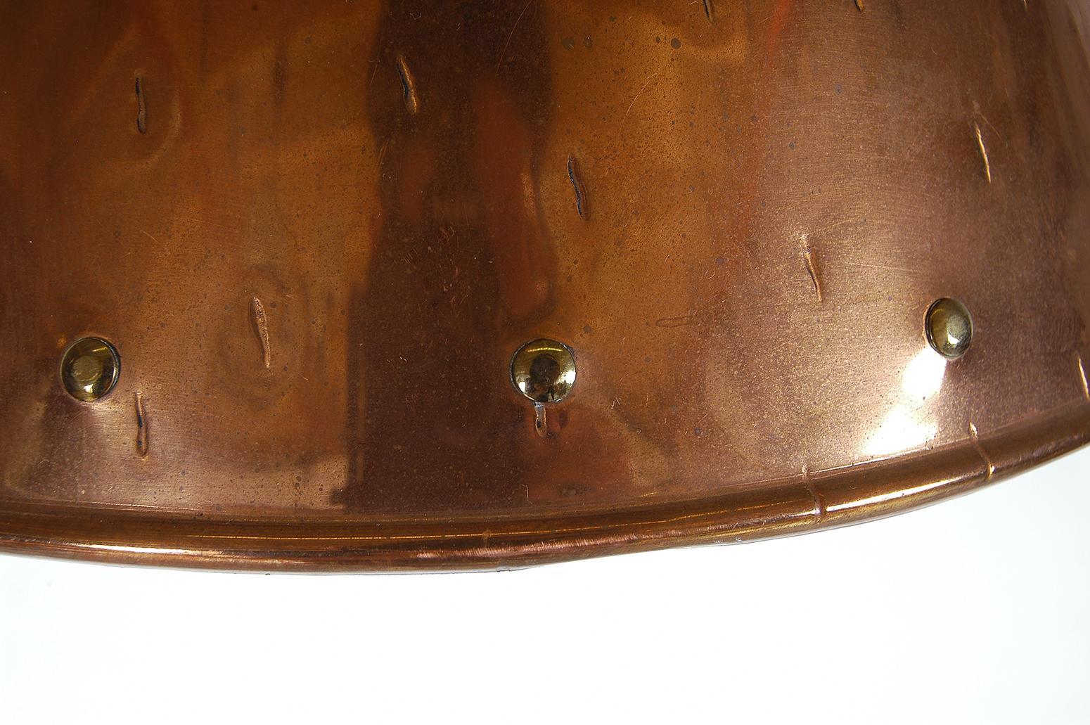 1970s Handcrafted Danish Copper Cone Ceiling Pendant Rustic by Th. Valentin 3