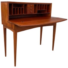 1970s Handcrafted Modernist Mahogany Folding Desk/Foyer Table Watts & Powell