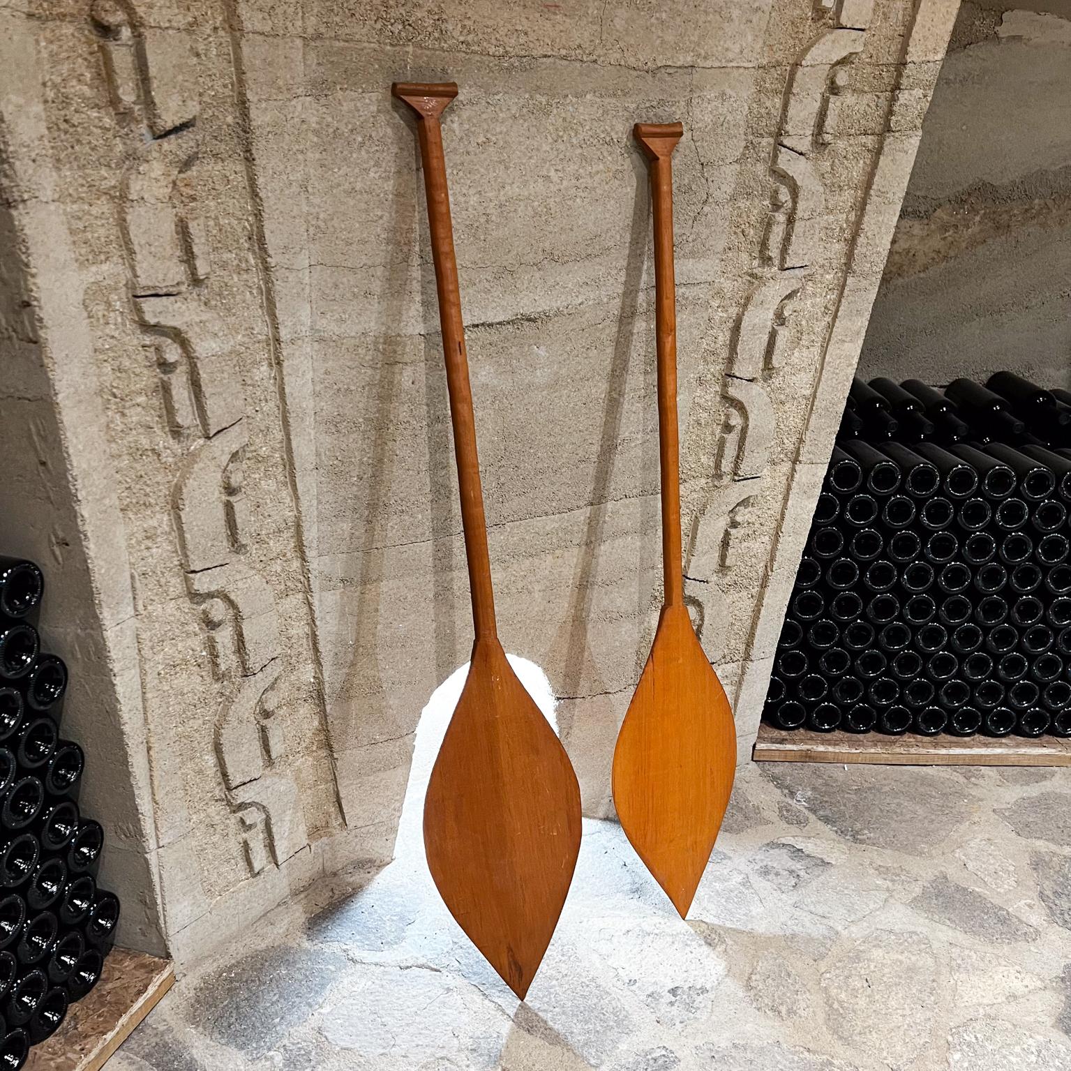 Mid-Century Modern 1970s Handmade Decorative Wood Paddles South American Amazon For Sale