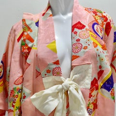 1970s Handmade Japanese Multicolor Silk Kimono