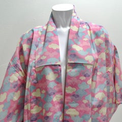 1970s Handmade Japanese Pink Cotton Long Kimono