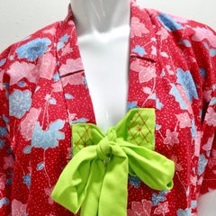1970s Handmade Japanese Red Cotton Kimono