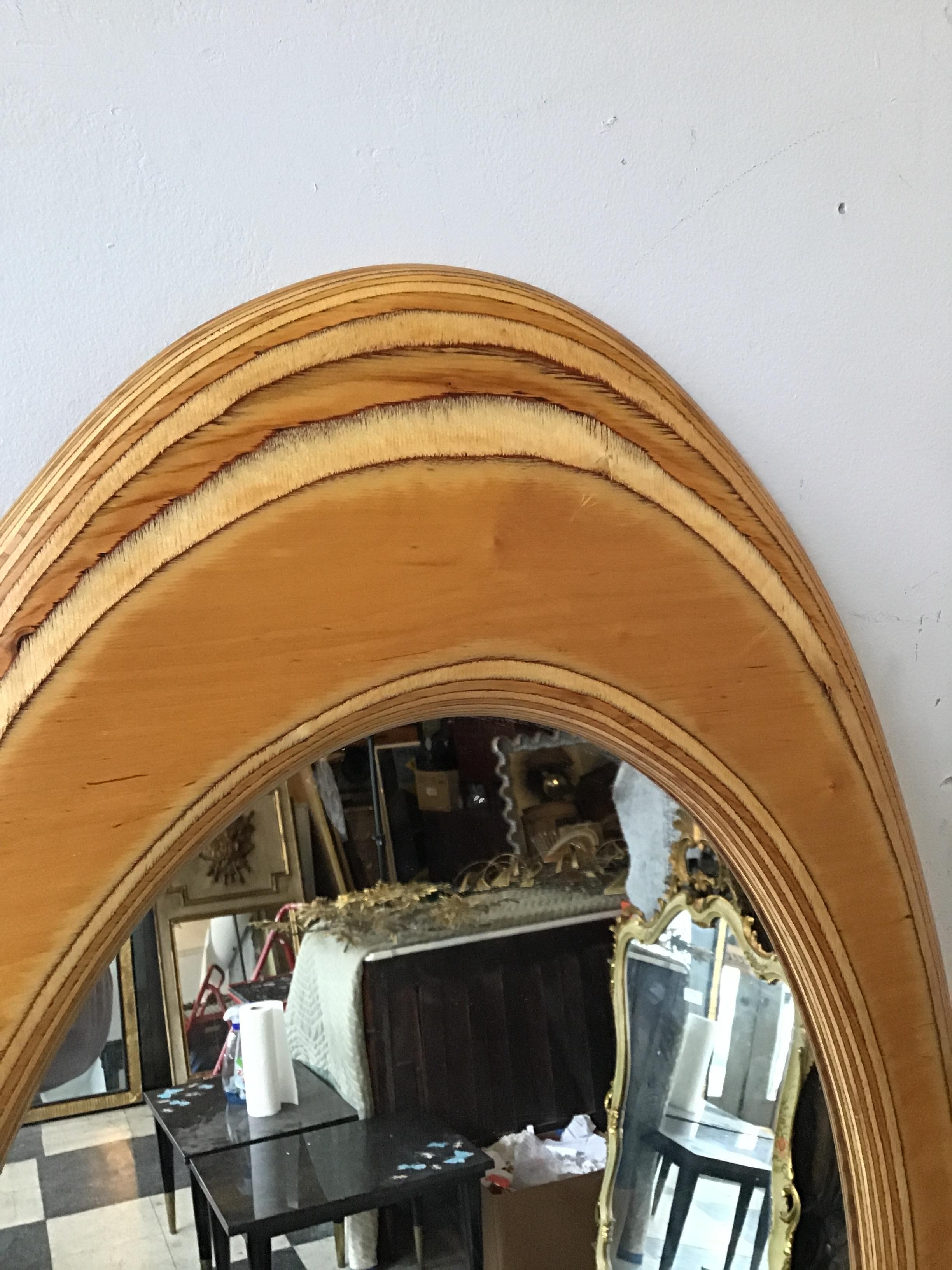 oval wood mirror