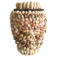 1970s Handmade Shell Art Vase