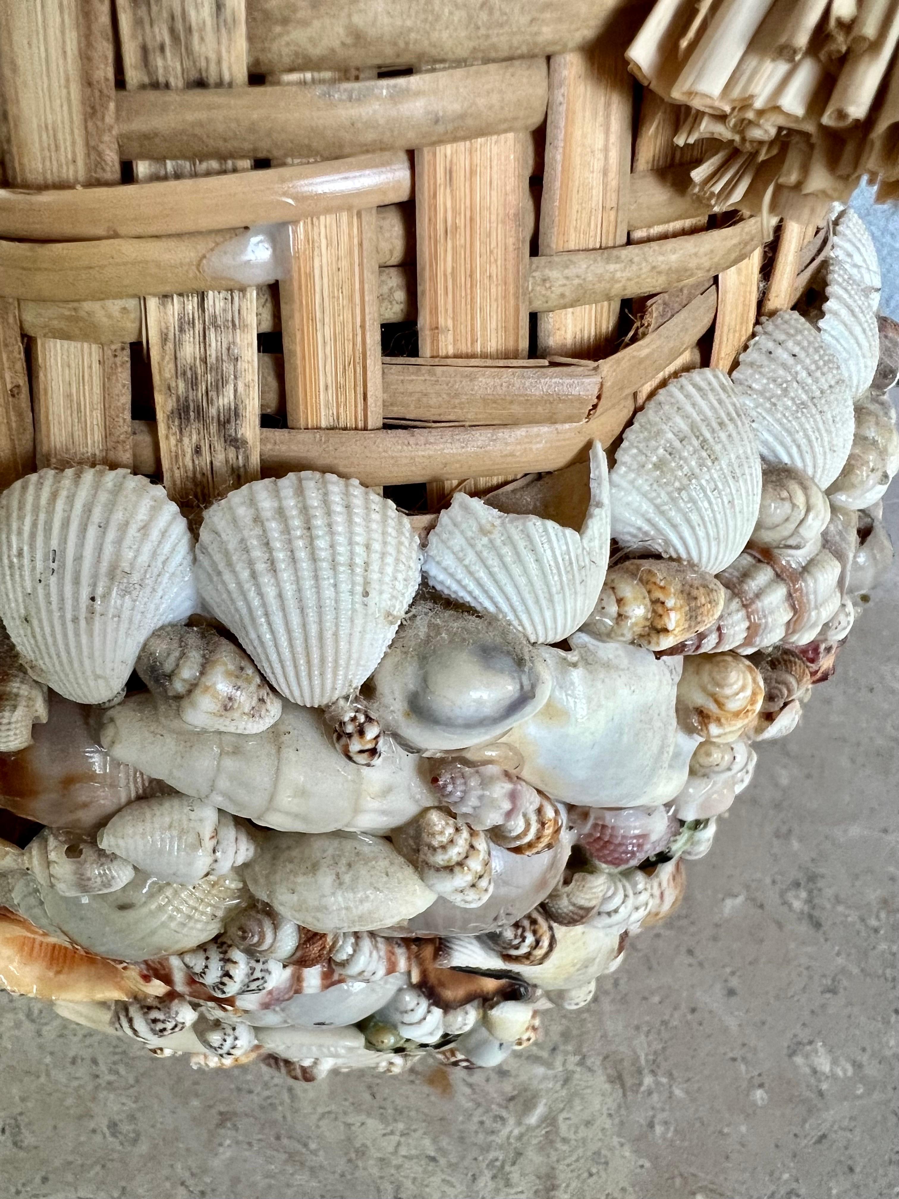 1970's Handmade Shell Art Vase Made in Philippines For Sale 5