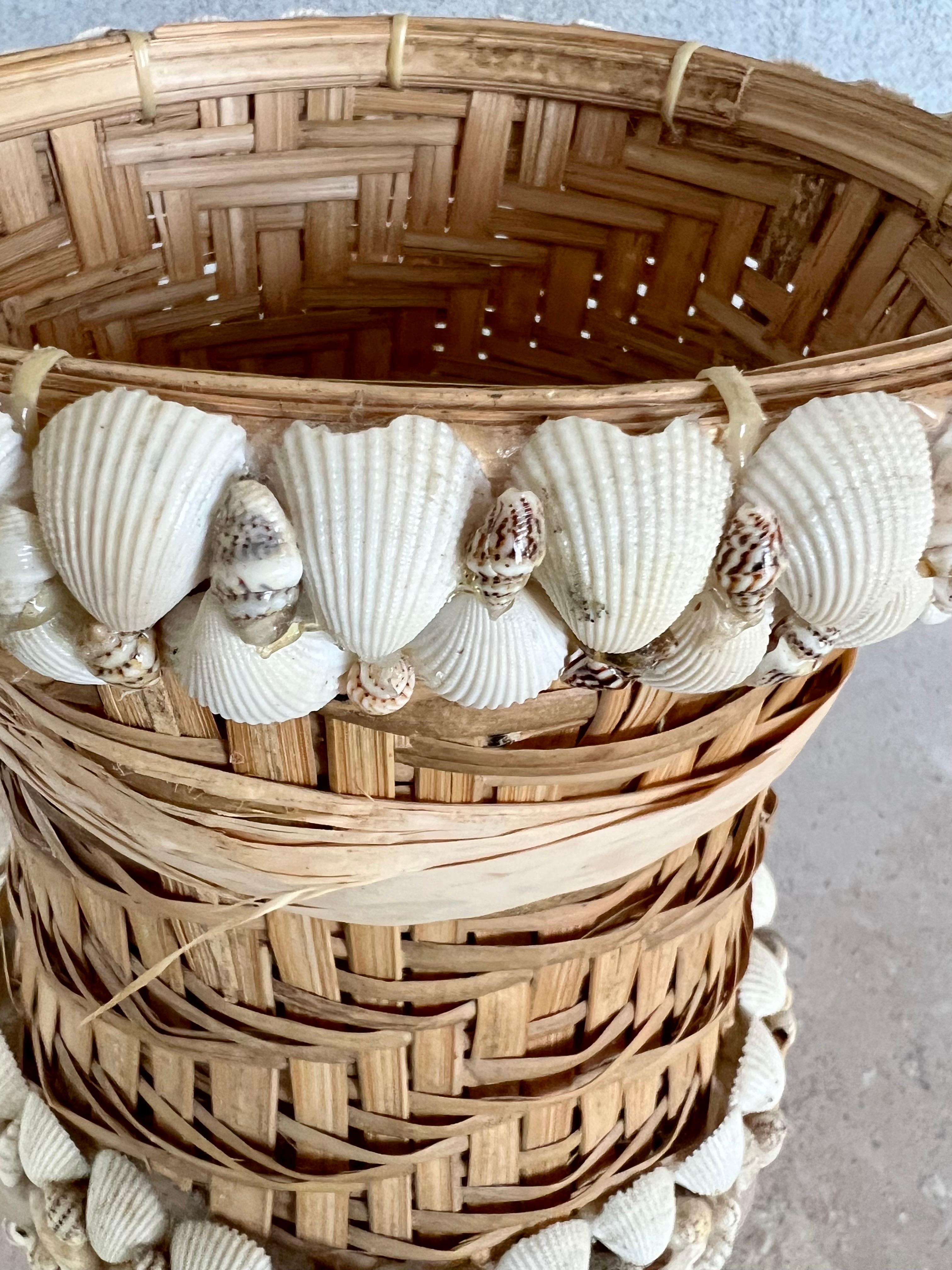 1970's Handmade Shell Art Vase Made in Philippines For Sale 7