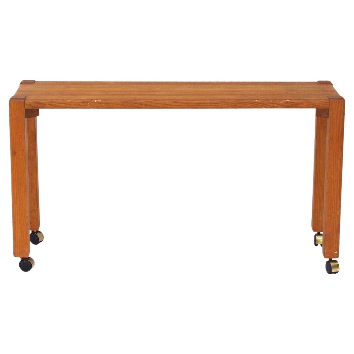 1970s Handmade Solid Oak Console Table 1 For Sale