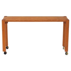 1970s Handmade Solid Oak Console Table 1